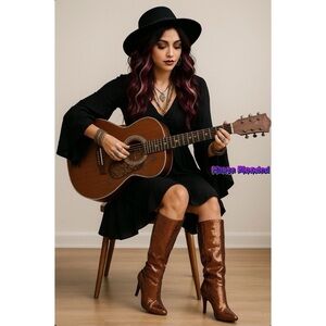 Anne Michelle Boots Sequin Bronze Rockstar Taylor Swift Eras Tour Baddie Glam